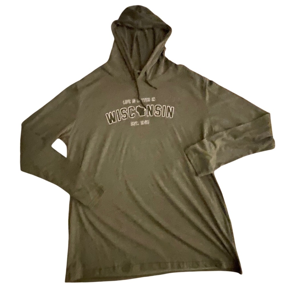 Artisans Wisconsin Est 1848 Graphic Hoodie Green Mens Premium